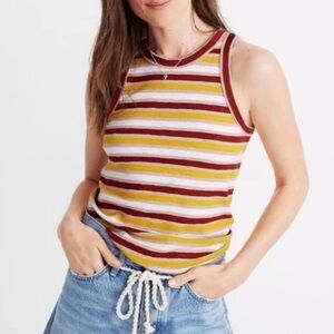 MADEWELL Westville Tank Top in Stripe Size Large